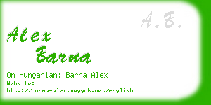 alex barna business card